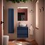 Mueble de baño Attila suspendido 2 cajones sobre encimera blue satin de Salgar